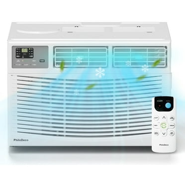 PhiloDeco 12000 BTU Window Air Conditioner 550 Sq Ft. Intelligent Ac Units, LED Display Screen, Operates Quietly, Energy-Saving. Timer • Sleep and ECO.with Remote Control, Dehumidifier