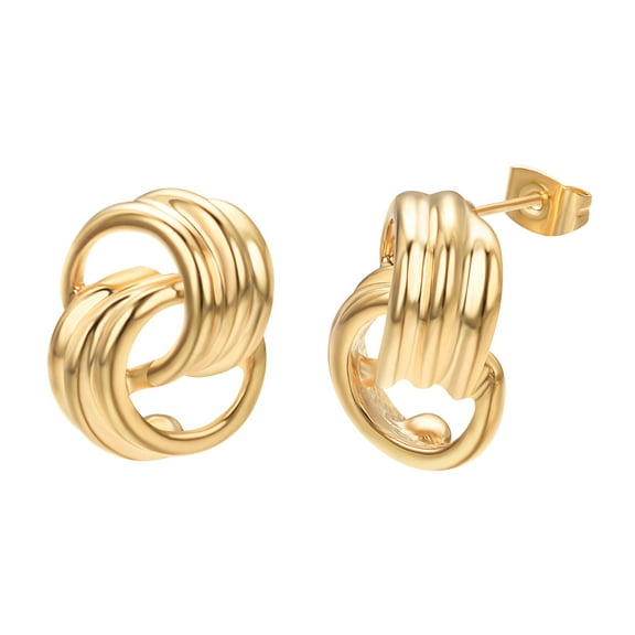 Airokiy Stud Earrings for Women Chunky Gold Earrings Gold Plated Jewelry Gifts