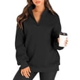 thumbnail image 2 of SHINE UP Sweatshirts for Women Oversized Fleece Hoodie Tops Fall Half Zip Turtleneck Long Sleeve Pullover, 2 of 7
