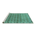 thumbnail image 2 of Ahgly Company Machine Washable Indoor Square Abstract Turquoise Blue Modern Area Rugs, 7' Square, 2 of 4