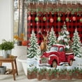 thumbnail image 3 of Red Truck Elk Shower Curtains for Bathroom, Snowman Snowman Christmas Tree Red Plaid Waterproof Fabric Shower Curtain for Bathroom Bathtub Decoration, Machine Washable, 36"x72", 3 of 9