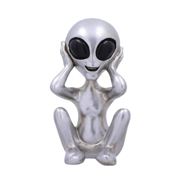 Estatuilla de resina con forma de estatua de Wise Alien Don't Hear (7,5 cm)
