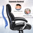 thumbnail image 4 of Costway 400LBS Big & Tall High Back Adjustable Swivel Leather Office Chair Black\Brown, 4 of 10
