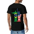 thumbnail image 3 of T-shirt America And Brazil  Soft Cotton Adult Heat-Transfer Graphic T-Shirt - 180g Breathable Fabric, Unisex Summer Casual Wear with Durable Heat-Printed Design, 3 of 10