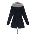 thumbnail image 4 of Vedolay Top Women's Oversized Frayed Lightweight Casual Jacket Button Down Casual Jacket,Navy M, 4 of 5