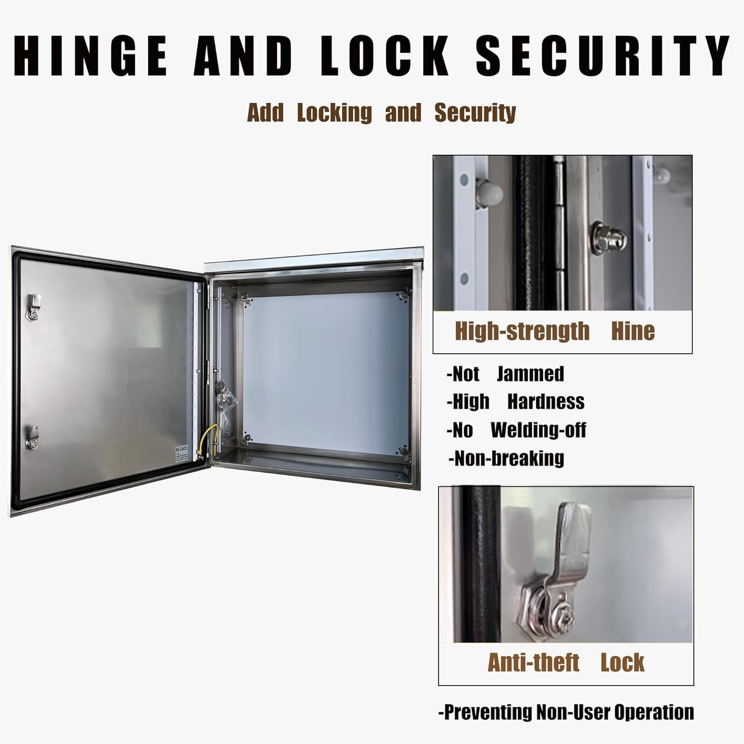 MJBOX SD-17x16x8 Double Compartment Steel Electrical Enclosure Box - Indoor Outdoor Protective Junction Box