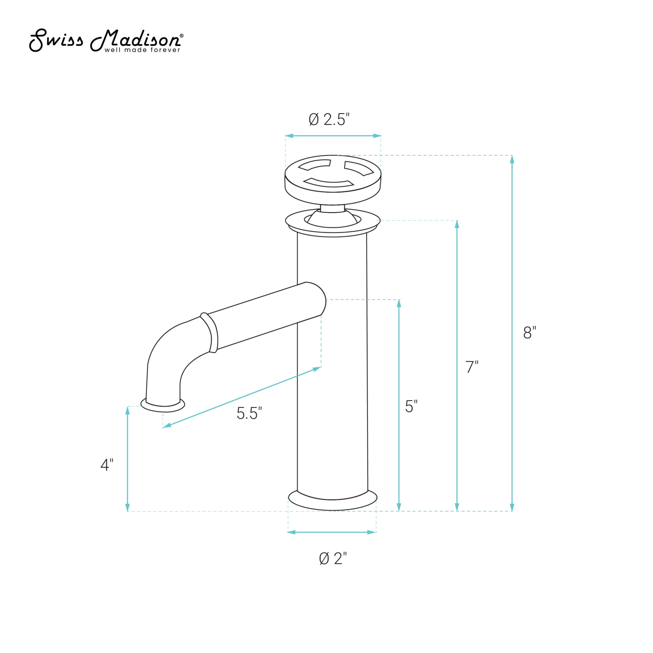 Avallon Single Hole, Single-Handle Wheel, Bathroom Faucet in Matte Black