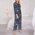 thumbnail image 3 of Lsque Marine Inhabitants Pattern Long Sleeve Pajama Set for Women - Soft 2-Piece Sleepwear and Loungewear Set with Pockets, Comfy Nightwear-Medium, 3 of 7
