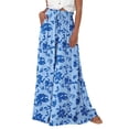 thumbnail image 1 of Pantalones PRETTYGARDEN Palazzo de Pierna Ancha Tiro Alto Azul XXL, 1 of 9