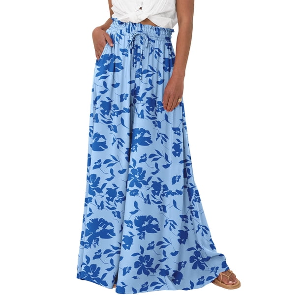 Pantalones PRETTYGARDEN Palazzo de Pierna Ancha Tiro Alto con Bolsillos XL