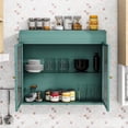 thumbnail image 4 of 2-Door Wall-Mounted Metal Storage Cabinet with Tempered Glass Doors & Shelves for Bathroom, Kitchen, Living Room & Office   WL, 4 of 13