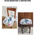 thumbnail image 4 of Stretch Dining Chair Seat Covers Set of 6, Removable Washable Chair Covers Seat Slipcovers, Blue Sea Coral Starfish Seahorse Chair Protector Dust-proof Chair Cover Seat for Kitchen/Office Decor, 4 of 6