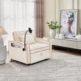 thumbnail image 5 of LUCKHAO 3-in-1 Sofa Bed, Convertible Sleeper Chair Sofa Bed, Pull Out Chair Bed with USB Ports and Type-C port on ,Modern Velvet Sofa Chair Sleeper Bed ,Single Lounge Armchair, 5 of 8