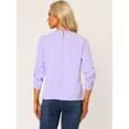 thumbnail image 4 of DARING DIVA Round Neck Keyhole Pleated Shirred Work Top L Purple, 4 of 6