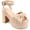 Beige, variant on Womens Zenni Bow Detail Platform Dress Sandals