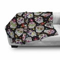 thumbnail image 3 of Sugar Skull Soft Flannel Fleece Throw Blanket, Graveyard Mexico Design on Black Backdrop Print, Cozy Plush for Indoor and Outdoor Use, 50" x 60", Multicolor, by Ambesonne, 3 of 6