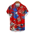 thumbnail image 2 of Hot days, bold styles SSAAVKUY Mens Hawaiian Shirt Summer Tropical Beach Shirts Short Sleeves Button Down Aloha Shirts, Casual Button-Down Shirts Red M, 2 of 4