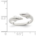 thumbnail image 2 of 925 Sterling Silver Dolphin Adjustable Toe Ring Open Midi, 2 of 6