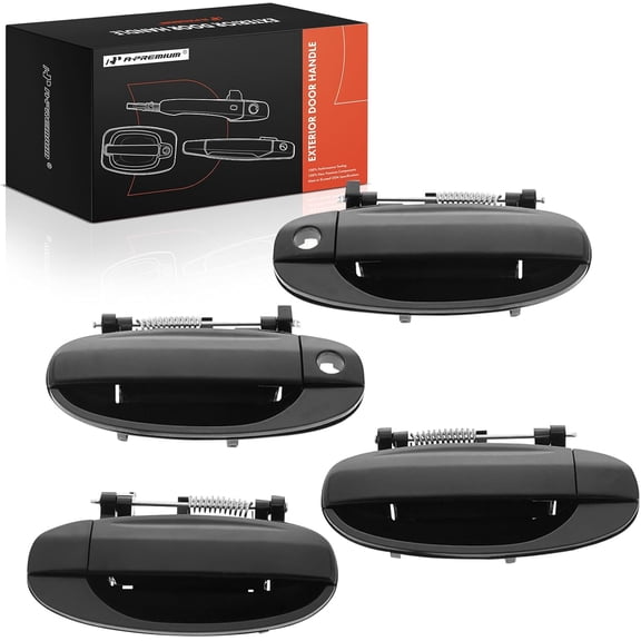A-Premium Outside Exterior Door Handles Compatible with Chevrolet Aveo 2004 Hatchback, Textured Black, 4-PC Set, Front & Rear Driver and Passenger Side
