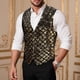 thumbnail image 1 of Camiseta sin mangas con cuello en V para hombre, camiseta con lentejuelas para presentador de escenario, chaqueta sin mangas para asistir a una fiesta formal de noche, chaleco con cuello en V para hom, 1 of 8