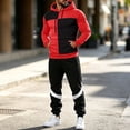 thumbnail image 4 of Lyrehush Casual Outfits for Men Color Block Pullover Hooded Sweatshirt with Jogger Pants Tracksuits, 4 of 5