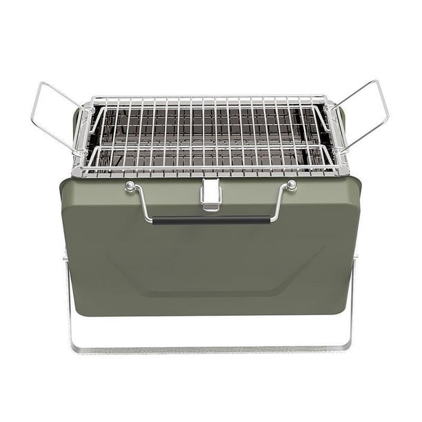 Estufa de barbacoa portátil plegable para exteriores Estufa de barbacoa para el hogar Estufa de barbacoa pequeña Horno de acero inoxidable con carbón