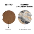 thumbnail image 3 of Round Ceramic Car Coasters 2 Pack Absorptive Clean Cork Bottom For Anti-Slip Use On Most Cars Gainsboro Marble_2, 3 of 8