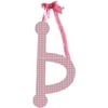 My Baby Sam Hanging Gingham Letter with Ribbon, Pink