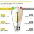thumbnail image 3 of Bombillas LED Ascher Vintage ST58, 6 W, 5000 K, E26, 700 lm, paquete de 4, 3 of 9