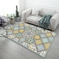 thumbnail image 2 of Alfombra estampada rectangular de estilo nórdico simple y moderno, alfombra para mesa de café para gatear para niños, alfombra de sala de estar de extensión completa, 2 of 6