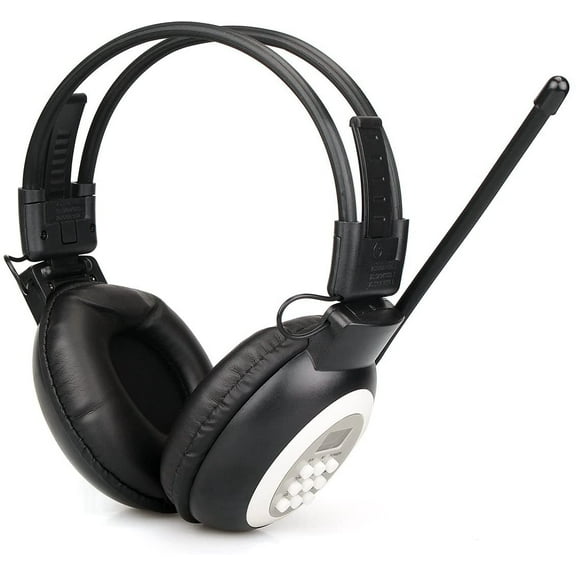 Retekess TR101 Pocket-Size Wireless FM Radio Headphones, Black, FY4440A, 1 Count