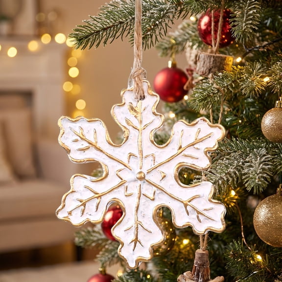 Qjidjing Christmas Tree Ornaments, Resin Xmas Hanging Decorations, for Christmas Tree, Mantel, Indoor Holiday Scene Layout