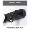 thumbnail image 3 of Aplique de pared LED con interruptor, ajustable, lámpara de pared de vidrio para dormitorio, lámpara de noche, decoración de pared A, 3 of 5