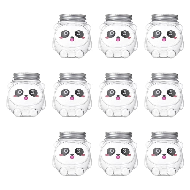 10 botellas de jugo con forma de animal, de dibujos animados, especiales para batidos. panda