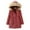 Burgundy, variant on Elainilye Fashion Womens Winter Coats Fleece Warm Long Coat Hoodies Jacket Slim Winter Parkas Outerwear Tops With Pockets,Blue