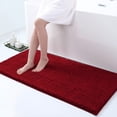 thumbnail image 1 of Alfombra de baño de chenilla Homaxy, alfombra gruesa antideslizante para baño, alfombra suave para pies, absorbente, de secado rápido, almohadilla de ducha de microfibra decorativavino rojo43CMx61CM Deng Xun unisex, 1 of 2