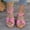 Pink, variant on Women's Bohemian Beaded Wedge Sandals Crisscross Straps Open Toe Roman Shoes Beach Vacation Daily Commute Shopping Casual Footwear Black 35