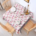 thumbnail image 2 of White Pink Butterfly Flower Pattern Square Tablecloth,Waterproof Square Table Cover,Wipeable Spillproof Washable Table Cover for Home Kitchen Party Decor 60"x60"(152x152cm), 2 of 6