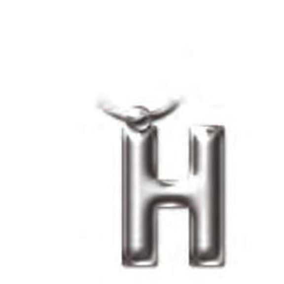 Solid Metal Initial Keyring - H