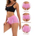 thumbnail image 4 of INNERSY Women's High-Waist Cotton Boxer Briefs 4-Pack - Comfortable Boyshort Underwear(S,Spring Contrast), 4 of 7