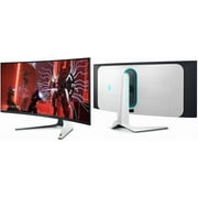 Alienware AW3423DW Curved Gaming Monitor 34.18 inch Quantom Dot-OLED 1800R Display, 3440x1440 Pixels at 175Hz, True 0.1ms Gray-to-Gray, 1M:1 Contrast Ratio, 1.07 Billions Colors - Lunar Light