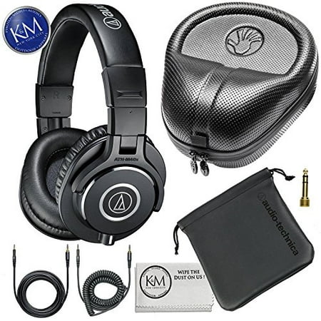 Audio-Technica ATH-M40x Professional Studio Monitor Headphones + Slappa Full Sized HardBody PRO Headphone Case