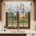thumbnail image 6 of 2 Pack Blue Beige Coastal Valances for Windows Bedroom Living Room Window Treatments, Beach Starfish Summer Eucalyptus Rod Pocket Valance Drapes Short Kitchen Curtains Over Sink 42"x12", 6 of 8