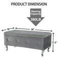 thumbnail image 2 of Aukfa Storage Ottoman Bench with Crystal Buttons for Bedroom,Gray, 2 of 8