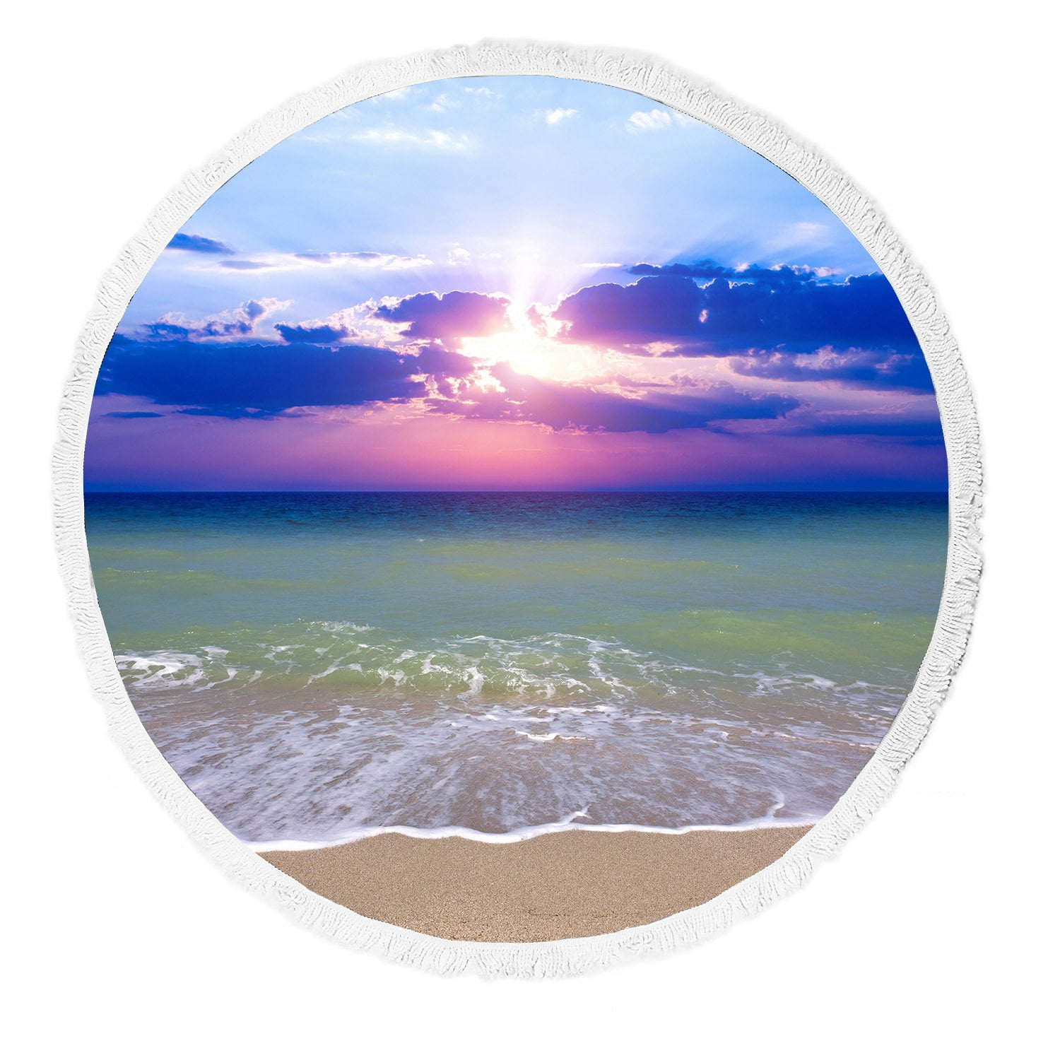 GCKG Beautiful Seascape Beach Towel, Nice Sunset over Sea Beach Beach