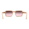 thumbnail image 4 of Mod Thin Plastic Squared Horned Sunglasses Beige Black Pink, 4 of 4