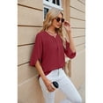 thumbnail image 2 of Anbech Women's Bell Sleeve Tops Chiffon Casual Blouse Tunic Shirts Trendy Design 2025 Summer Tshirt, 2 of 8