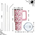 thumbnail image 3 of Halloween Ghost 40oz Stainless Steel Tumbler, Insulated Water Bottle with Handle & Straw - Leak-Proof Pastel Holiday Gift for Women & Girls, 3 of 6