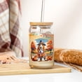 thumbnail image 3 of Thanksgiving Basset Hound Pilgrim Grateful, Thankful, Blessed Fall Welcome 16oz Glass Cup Mug Bassets Dog Breed Lovers Gifts Idea Glass Can with Bamboo Lid and Straw - 00021, 3 of 5