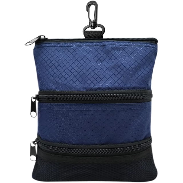 Golf bag ball holder valuable for men women, golf storage zipper handbag pocket with gear clip hook to attach bag
